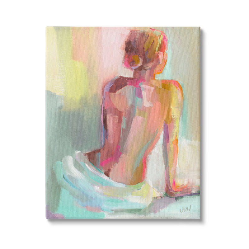 Étude abstraite d'une figure féminine par Jenny Westenhofer, H 20 po x l 16 po x P 1,5 po