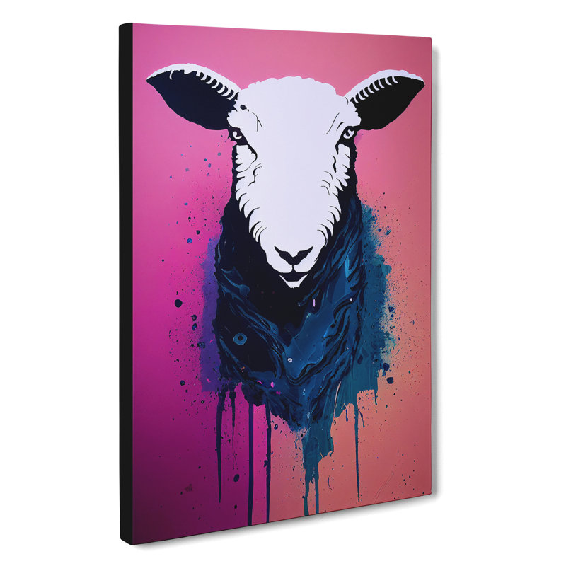 Splashed Sheep No.3 Abstract - Wrapped Canvas Print, 50cm H x 35cm W x 3cm D