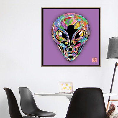 Chrome Alien 1 Piece Wall Art on Canvas