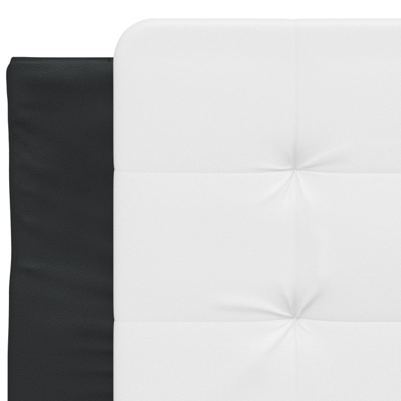  Bed Frame With Headboard Faux Leather, Queen, Black/White