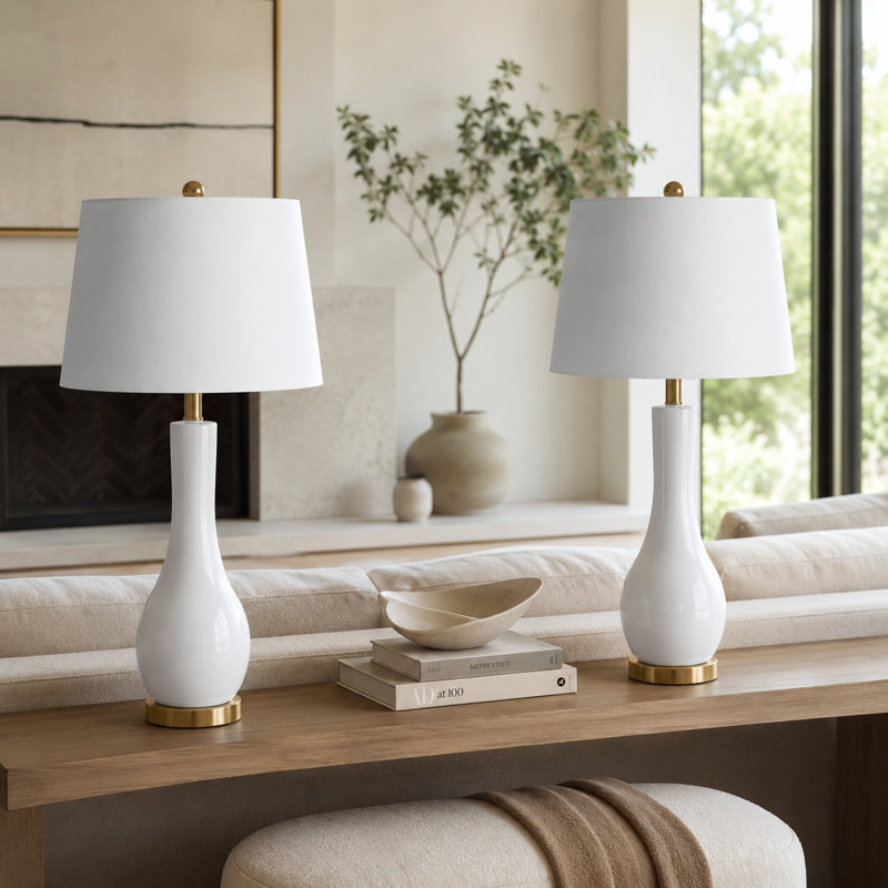 Leithgow Ceramic USB Lamp, White