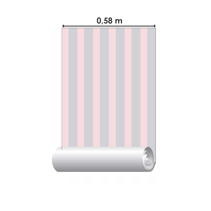 Deva Peel and Stick Wallpaper Roll, Gray/Pink, 126" L x 24" W