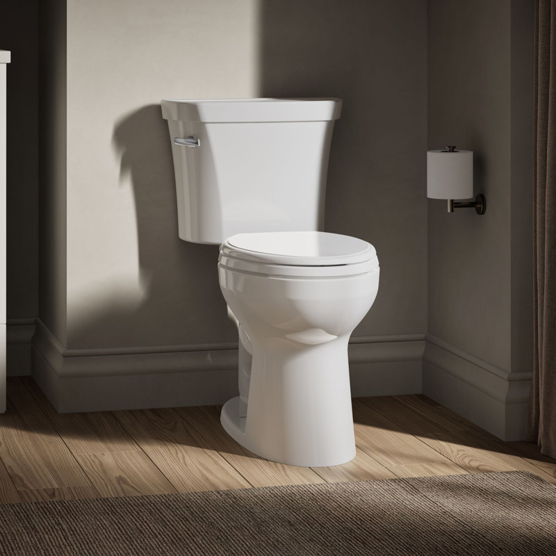 Cuvette de toilette allongée Highline, Blanc / bronze huilé