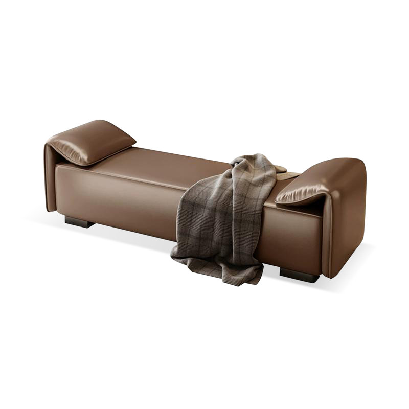 Banc avec revêtement, Brun,  H 16,93 po x l 55,12 po x P 19,69 po