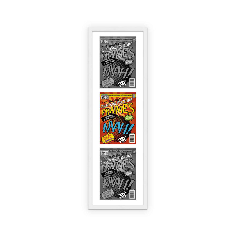 Wood Picture Frame with Mat, White/White, 7.125" x 10.5"