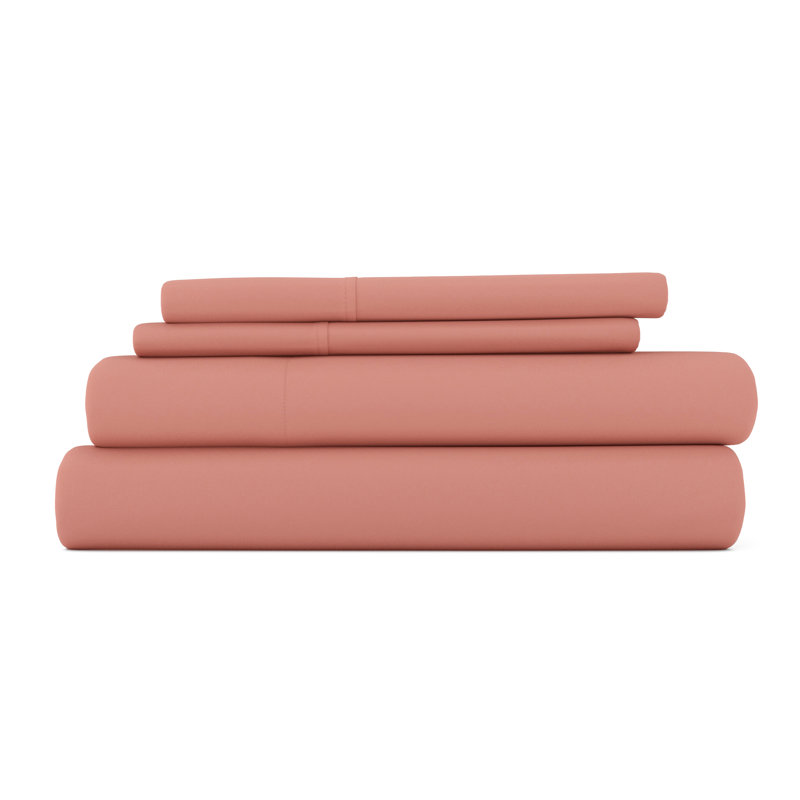 Ensemble de draps en microfibre doublement brossée 4 pièces Becky Cameron 1800 Series, Argile