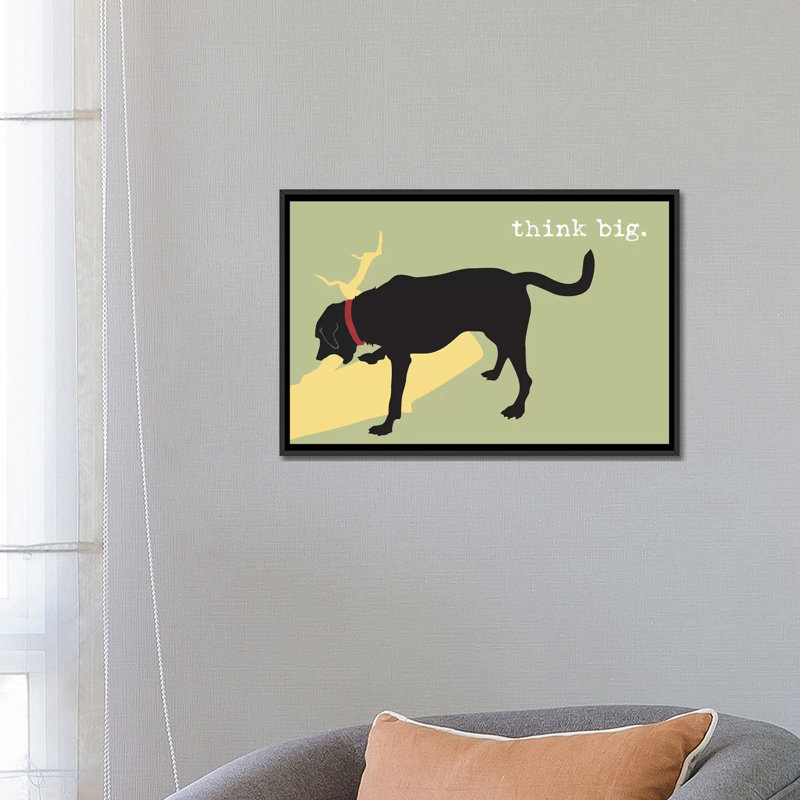 «Think Big», impression sur toile, H 18 po x l 26 po x P 1,5 po, Toile avec cadre noir, Pas de tapis