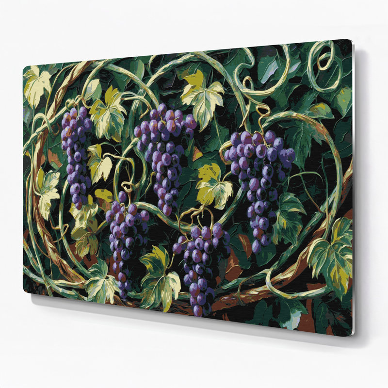 Art mural en métal Botanical Grape Vines, H 20 po x l 24 po