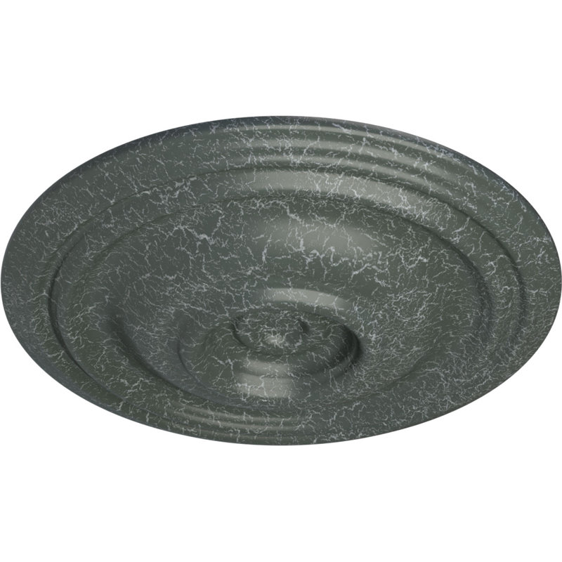 Médaillon de plafond traditionnel Endurathane, DO 14 3/4 po x P 1 3/4 po (convient aux auvents jusqu'à 4 po), fini craquelé vert athénien peint à la main