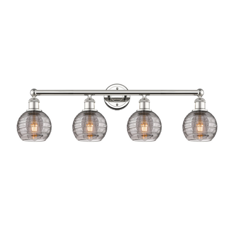 Éclairage pour meuble-lavabo à 4 lumières à intensité variable Allare, Nickel poli