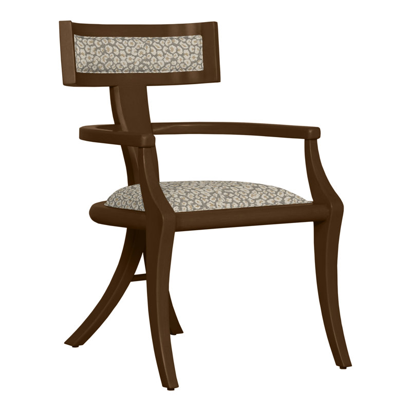 Thom Filicia Home 35" Wing Back Arm Chair, Tarbee Dove, Havana