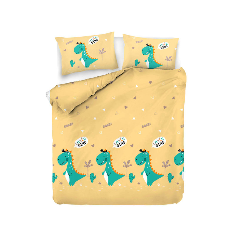 Ensemble de housse de couette 100% coton jaune / vert / mauve / orange / noir Lanz
