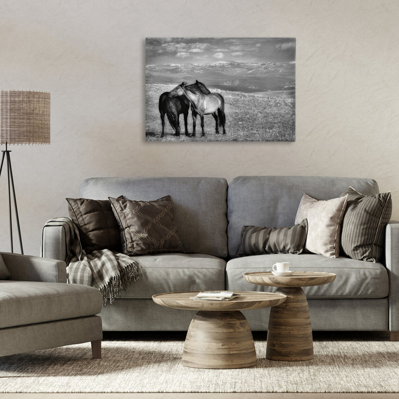 «Focused Horse Duo», conception par Wendy Caro, H 16 po x l 24 po
