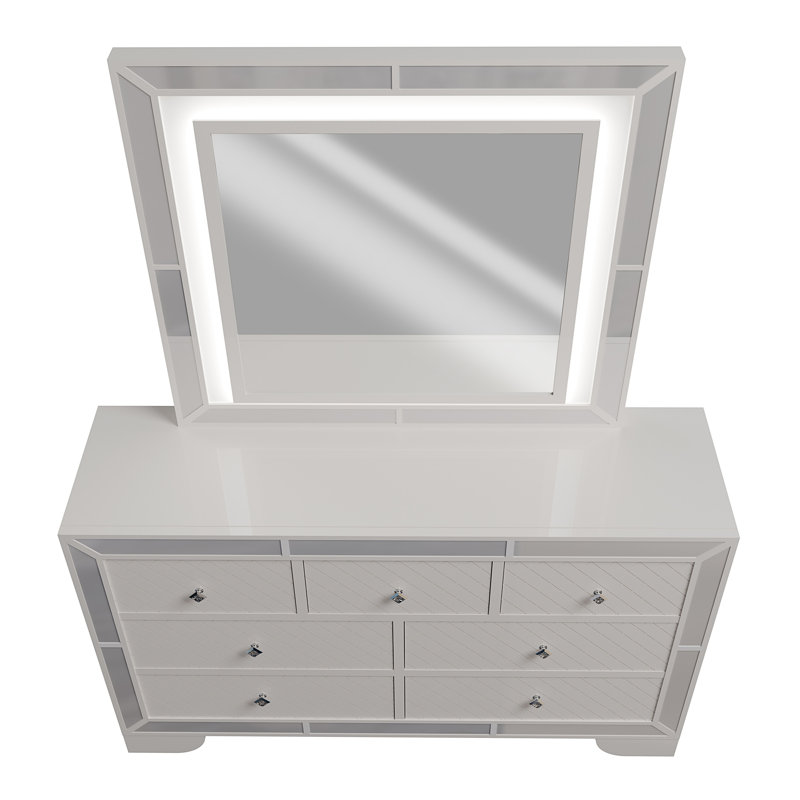 Commode de style contemporain en forme de losange avec poignées en forme de bouton de style contemporain pour chambre à coucher (commode non incluse)