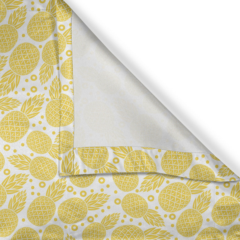 Rideau décoratif à œillets 2 panneaux Dakota Fields, 50 po x 96 po, blanc et jaune, L 50 po x L 108 po