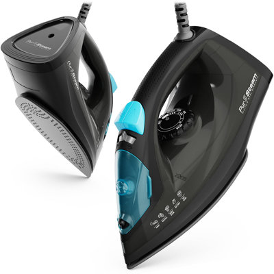 PurSteam 1200W Professional Steam Iron, Burst/Spray & Non-Stick Soleplate, Auto Shut-Off