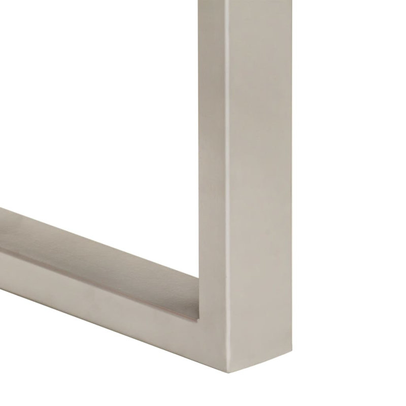  Table de salle à manger en bois naturel et argent, H 29,9 po x L 60,6 po x l 31,5 po, Blanc