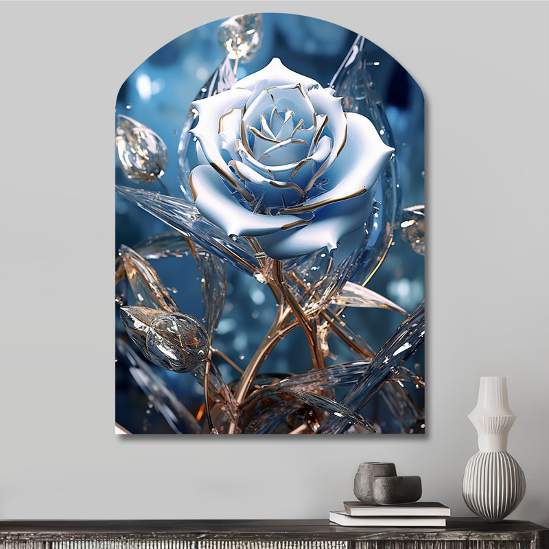 Cheshunt - art mural asymétrique en forme d'arche de rose, H 34 po x l 25 po