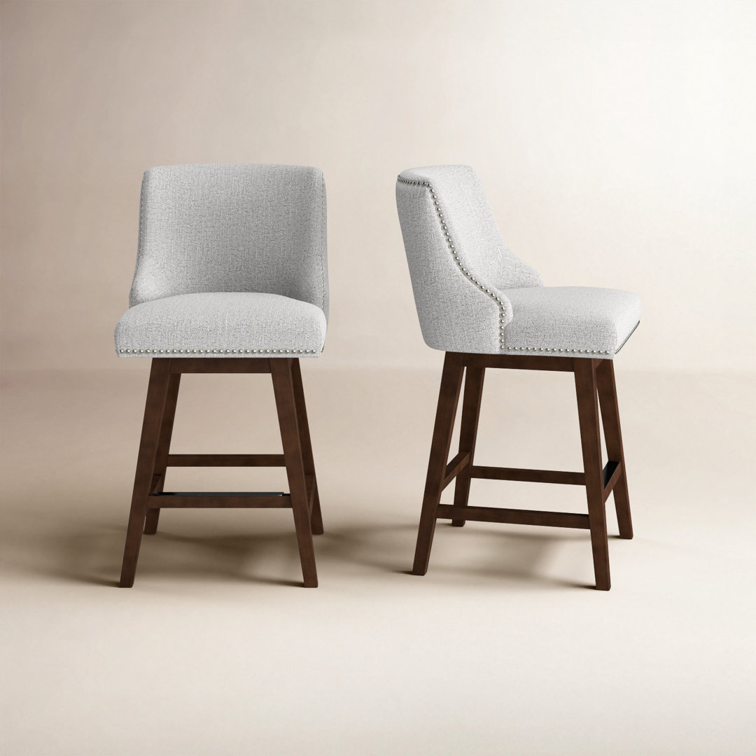 Orbay Swivel Upholstered Counter Stools (Set of 2) Birch Lane™ 
