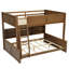 Lit double superposé au-dessus de grand lit double avec armoires de rangement et ports USB-444621841