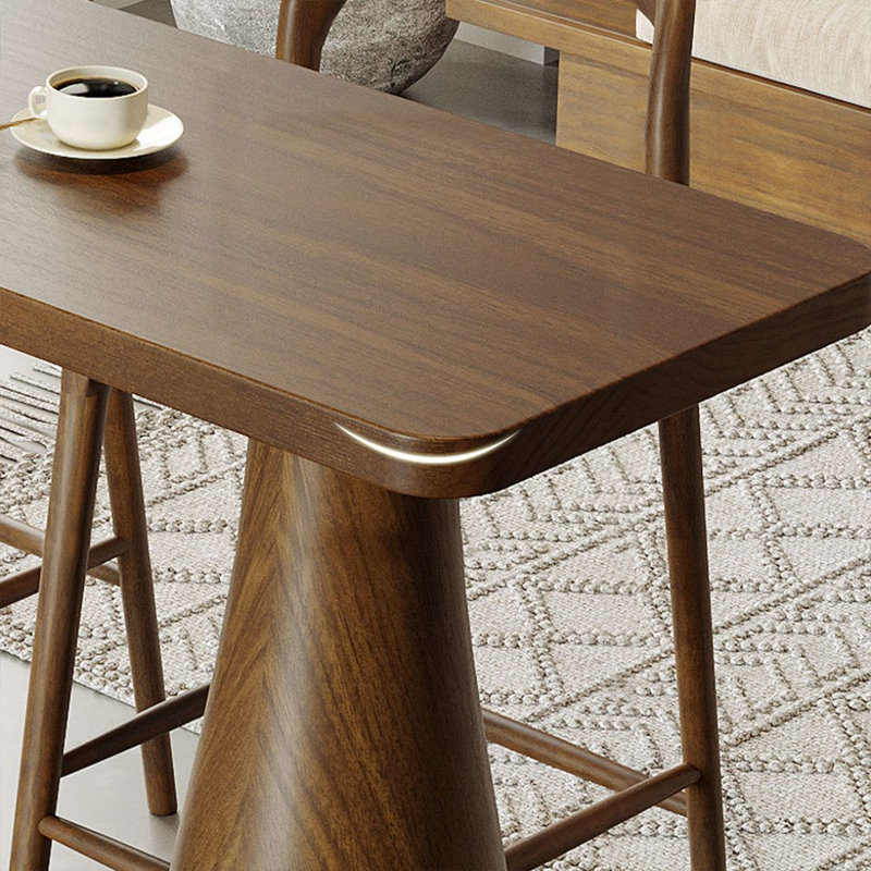 Ensemble de tables de bar 2 personnes en bois massif brun-noisette, H 39,37 po x l 70,87 po x P 17,72 po