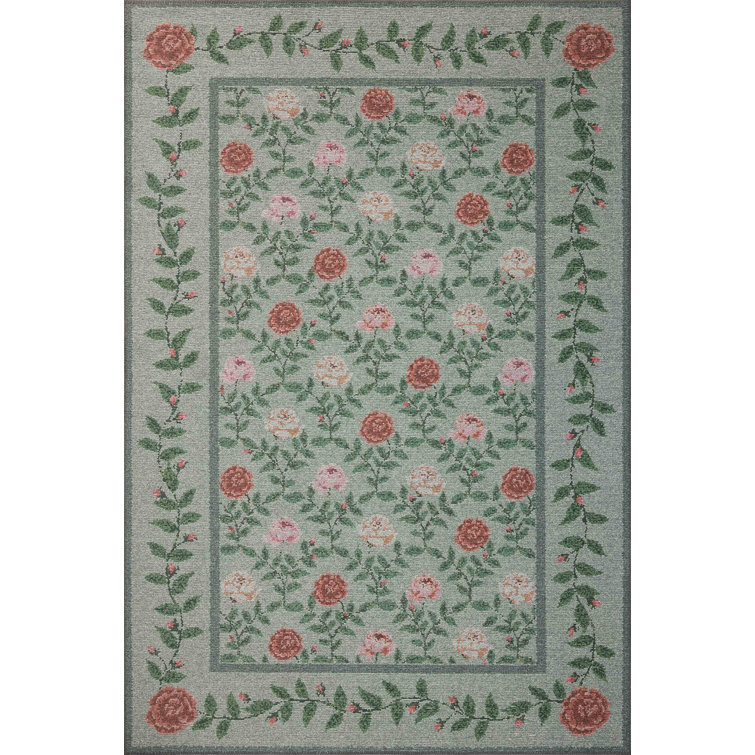 Devaney Green Area Rug