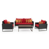 Milo 4 Piece Rattan Sunbrella Sofa Set with Cushions
