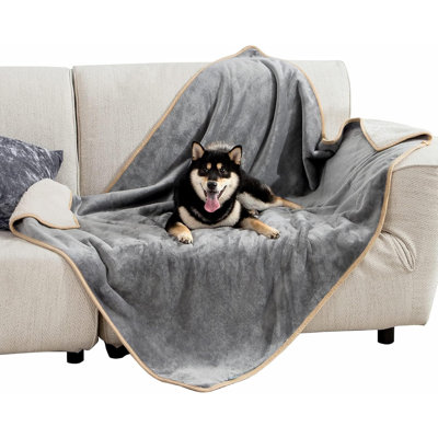 Bedsure Soft Indoor Dog Blankets, Reversible Sherpa Fleece Waterproof Washable Pet Cover for Large Dogs & Cats