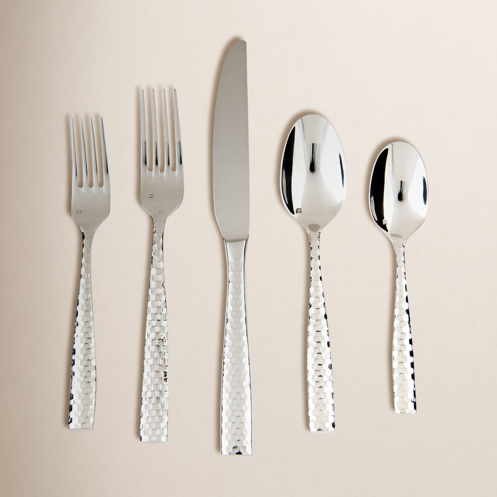 Lucca Faceted Flatware Set - Service for 1, Silver
