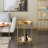 Crockett Brass Metal Rolling 2 Mirrored Shelves Bar Cart with Wheels and Handle 19" x 18" x 31"