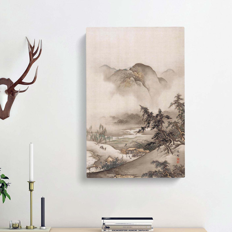 Landscape by Hashimoto Gaho - Wrapped Canvas Painting, 91cm H x 60cm W x 3cm D