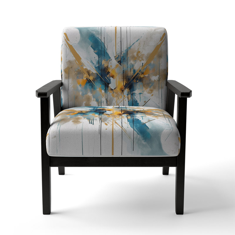 Teal and Gold Elegance - Fauteuil rembourré moderne
