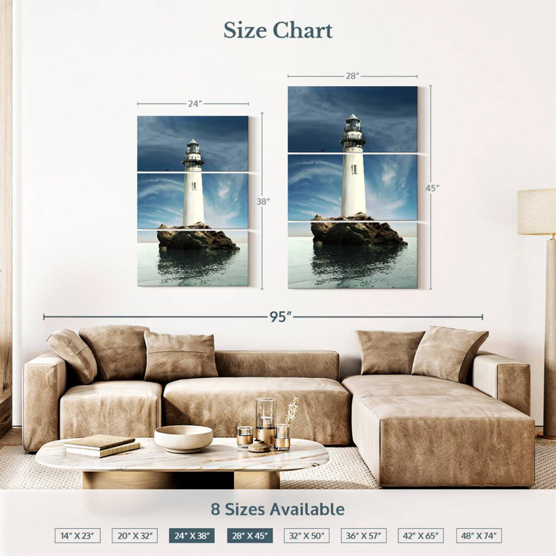 Phare d'Aletra Rock Island, H 38 po x l 24 po