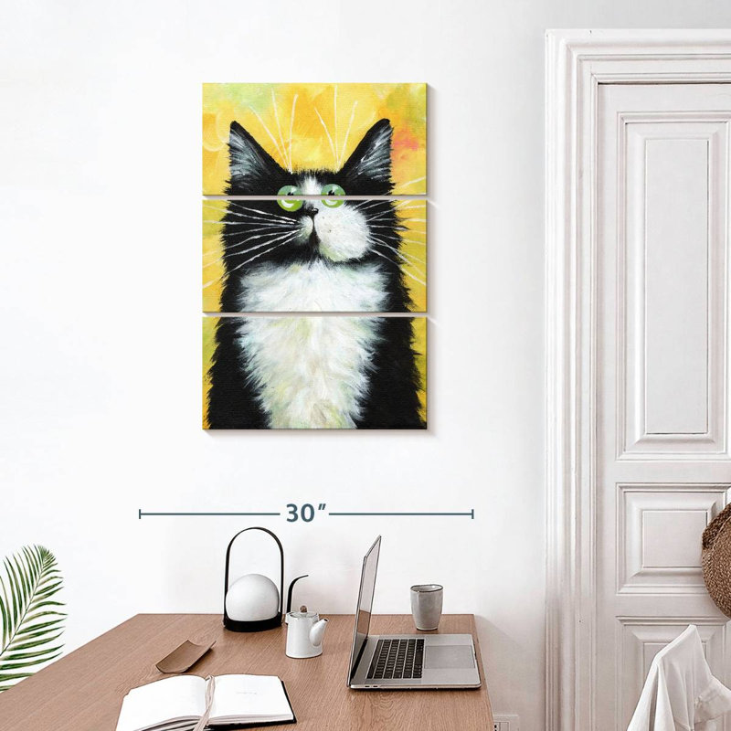 Brampt Tux On Yellow, 32" H x 20" W