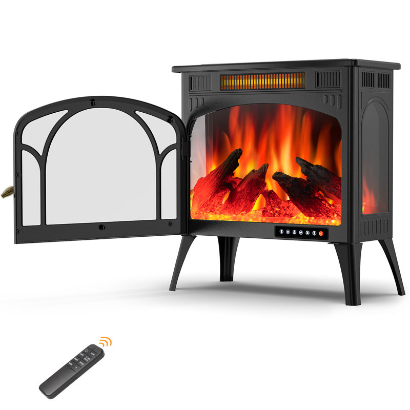 Freestanding Fireplace With Electronic Temperature Control