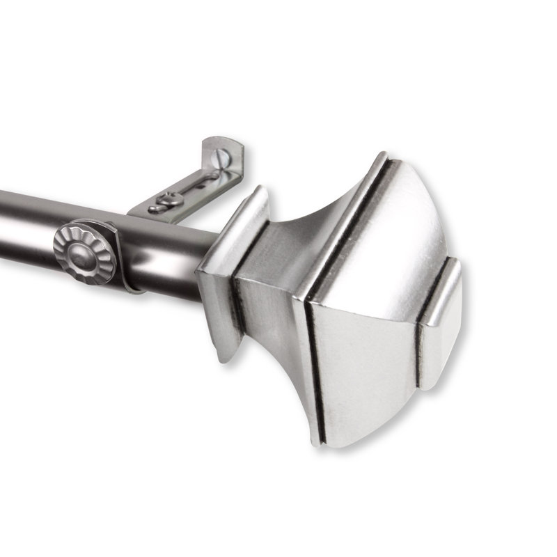 Tringle à rideaux simple Anferney, 66 po à 120 po, Nickel satiné