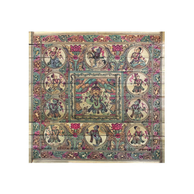 Chaturbhujadhari Lord Ganesha With Ten Incarnations Of Lord Vishnu (Dashavatara)