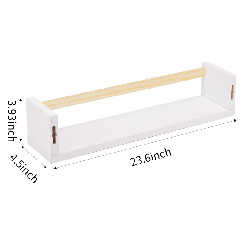 Floating Bookshelves For Nursery And Kids Room - Set Of 3 Solid Wood Wall Mounted Shelves For Books, Toys And Decor Storage - Space Saving And Versatile Design