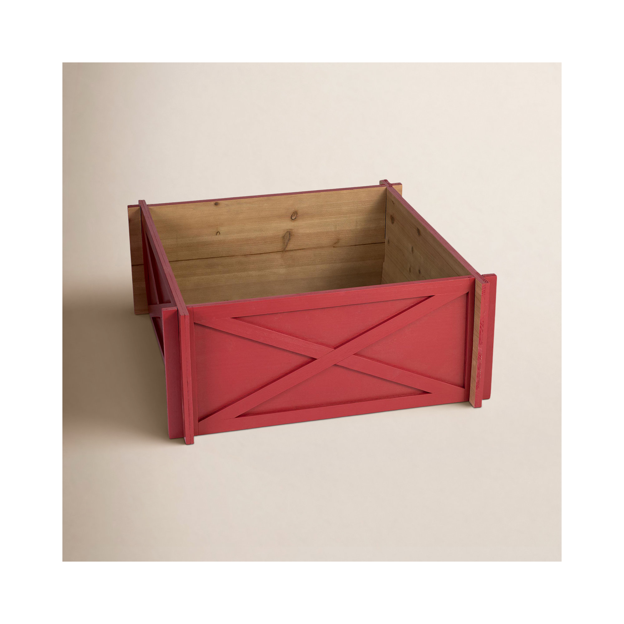Red Wooden Tree Collar, 11.50" H x 27.50" W