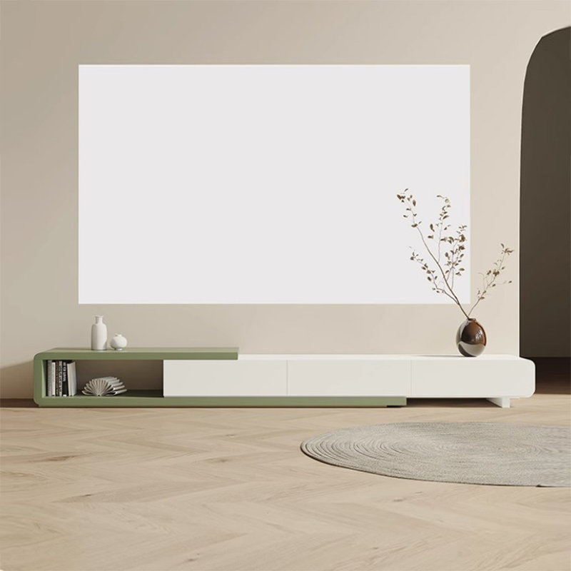 Meuble télé moderne et simple en bois massif rétractable
