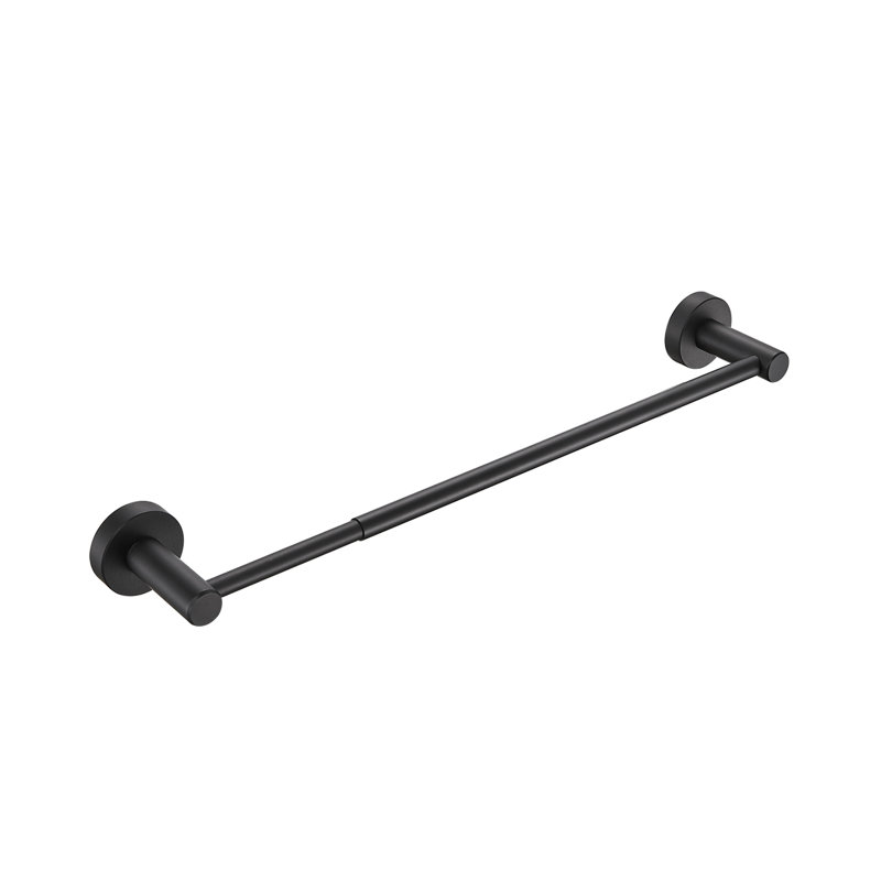 Barre à serviettes ajustable, extensible murale 15,75-27,55 po, Noir