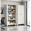 Grande armoire de rangement en métal 71 po avec 2 portes, 4 tablettes réglables et un espace de rangement indépendant-133398026