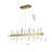 A Gold Stainless Steel Frame Chandelier With Clear Crystals