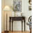 38.58" Walnut color Half Moon Solid Wood Console Table