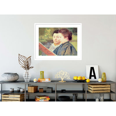 «Femmes lisant» par Mary Cassatt, impression giclée sur cadre
