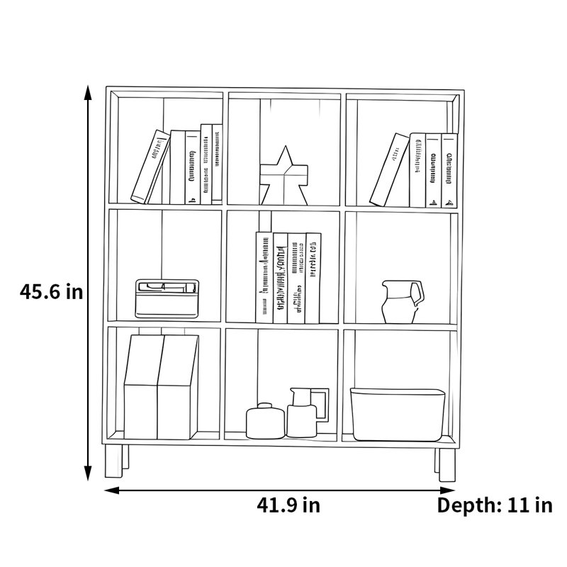 Une bibliothèque multifonctionnelle et pratique, (3 tablettes) H 45,6 po x l 41,9 po x P 11 po