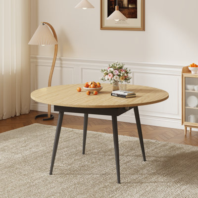Extendable Round Dining Table For 4-8 People, Oval Dining Table