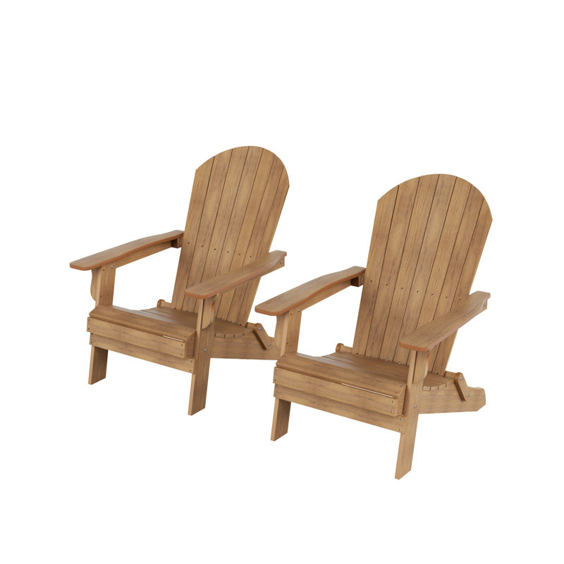 Chaise Adirondack pliante en plastique Arrlo, Teck