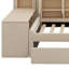 Lit de jour simple rembourré - Tiroirs, tablettes, armoires rabattables et table d'appoint incluses-202897021
