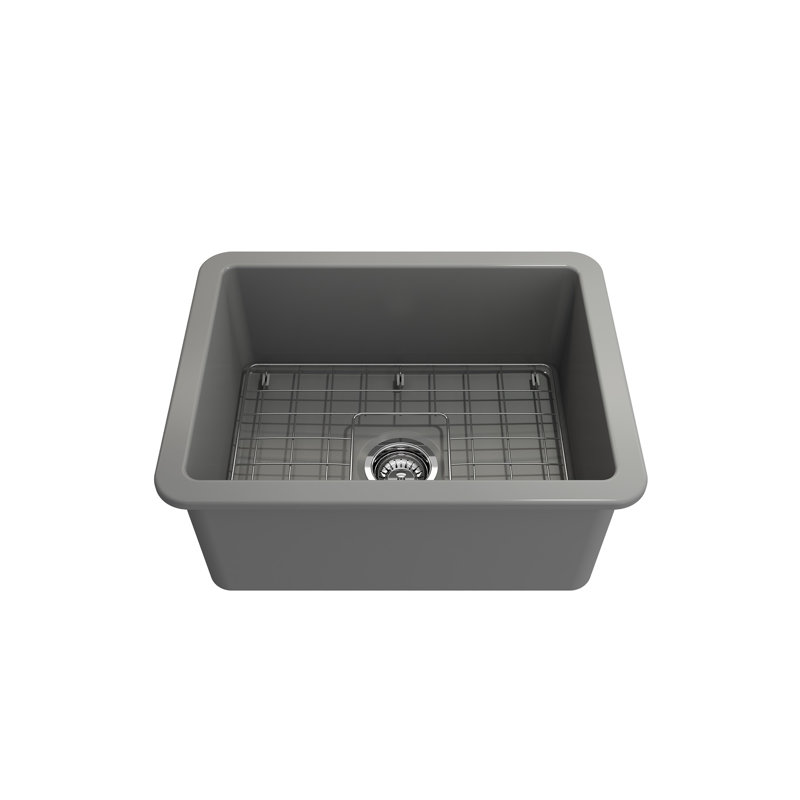 Sotto 24'' L Single Basin Kitchen Sink, Matte Gray